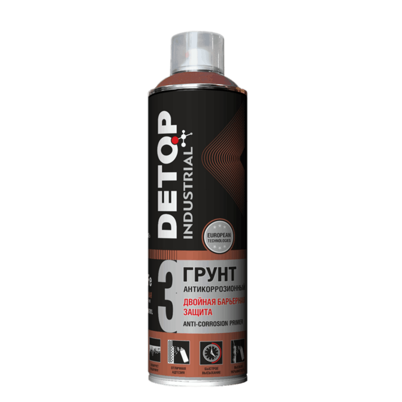 DTI-A07678 Грунт двойная барьерная защита №3 Anti-Corrosion Primer Detop Красно-коричневый Детоп 650 мл